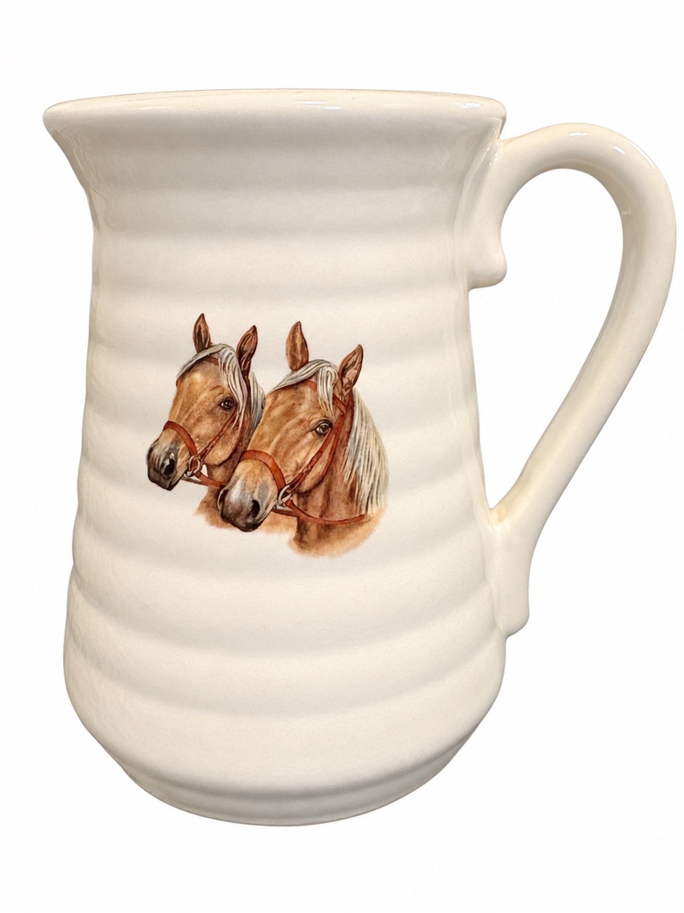 Equestrian Horse Ceramic Mug Cream Cottagecore Country